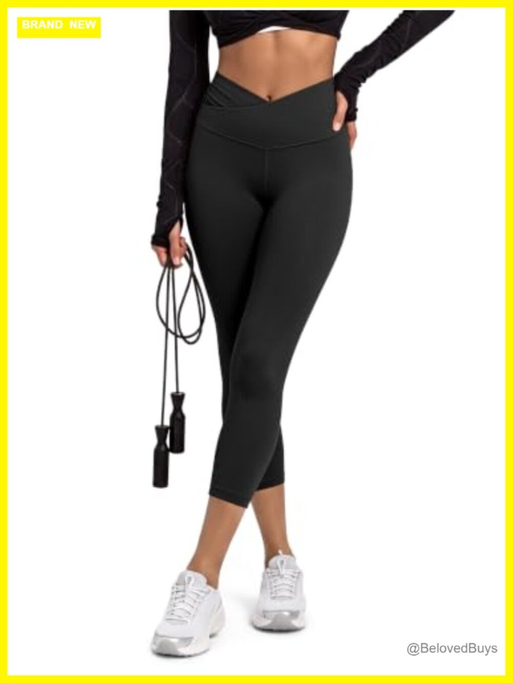 ODODOS Women's Cross Waist Yoga Leggings with Inner Pocket, 23" Gathered